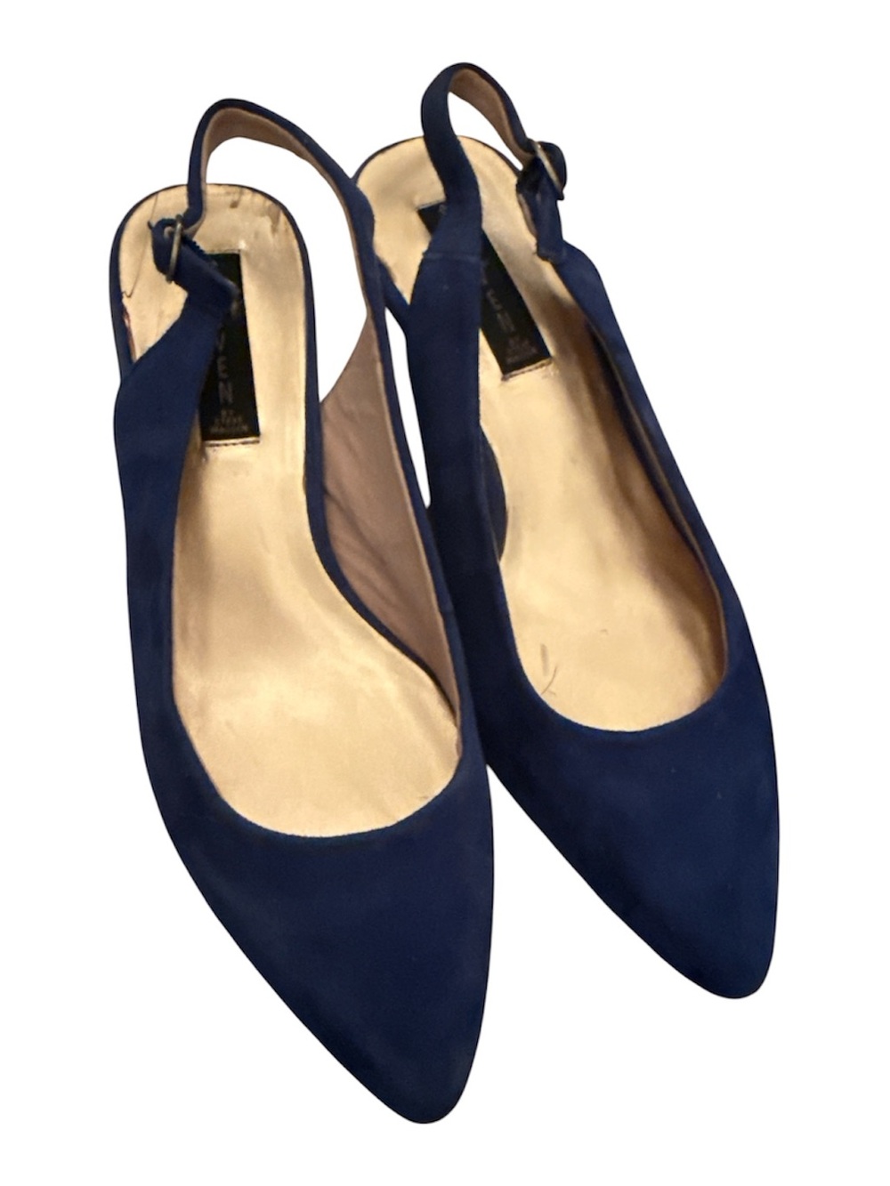 NEW Steve Madden Steven blue sling Back suede mini heel size 9.5